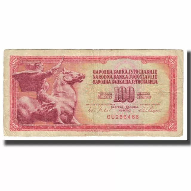 [#618922] Banknote, Yugoslavia, 100 Dinara, 1965, 1965-08-01, KM:90c, VF(20-25)