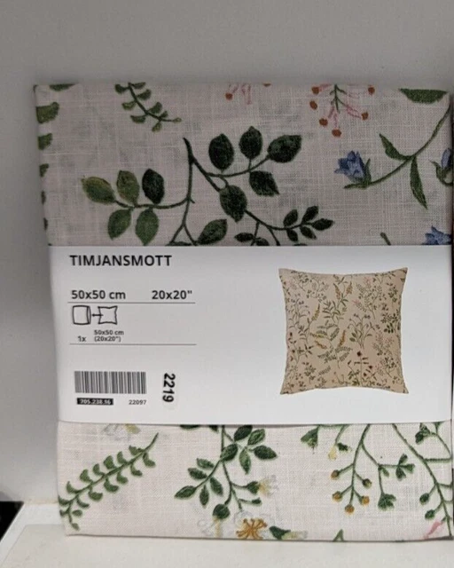 IKEA  Timjansmott Cushion Throw Pillow Cover 20x20 in Beige Floral set