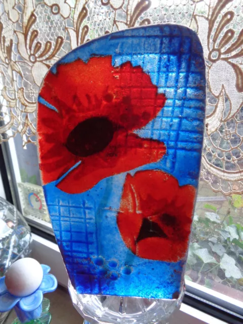 Caithness Glass Floral Poppies Sandcast Paperweight mit Zertifikat