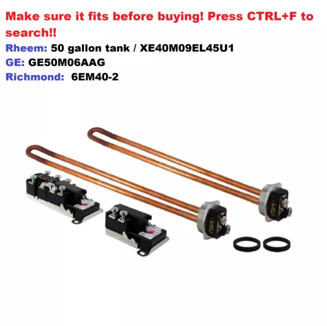 2 Tune Up Kit For All Brands Listed Electric Water Heater Upper Thermostat-