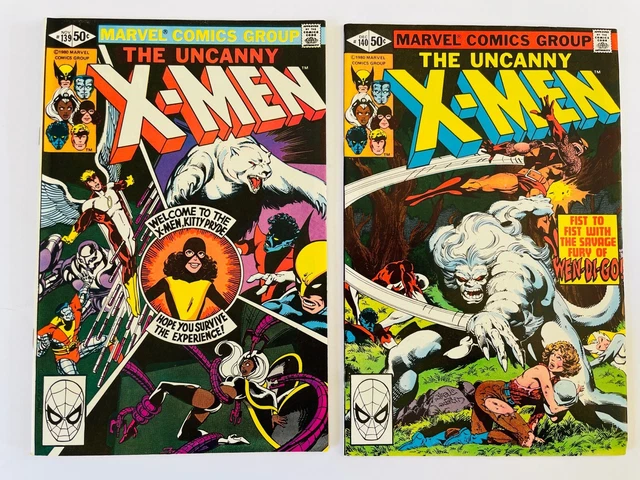 The Uncanny X-Men # 139 & 140 Kitty Pryde VF/VF+ 1980 John Byrne Marvel Comics