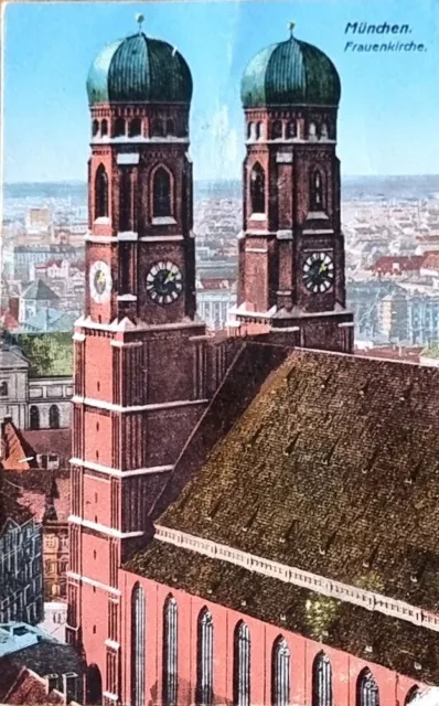 AK München Frauenkirche Stempel Turmbesteigung