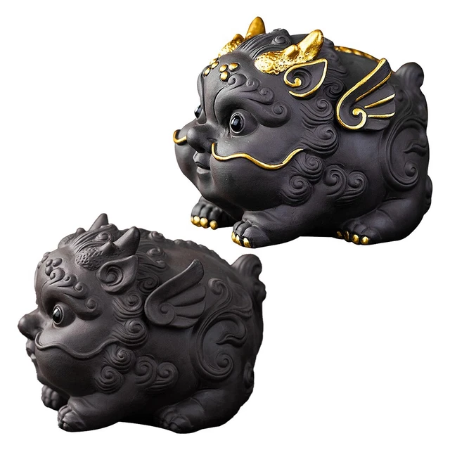 Creative Small Tea Pet Collectible Pixiu Statue For Desktop Tea House Decor