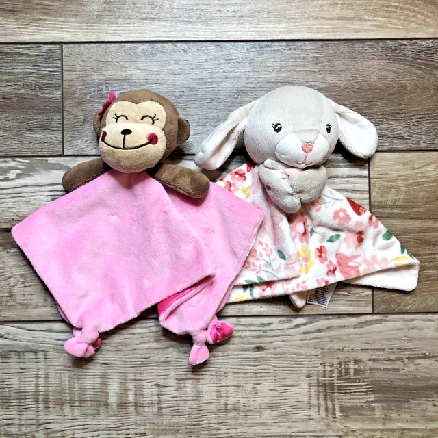Lote de 2 mantas de seguridad para bebé Cuddletime Monkey Gerber Bunny Lovey