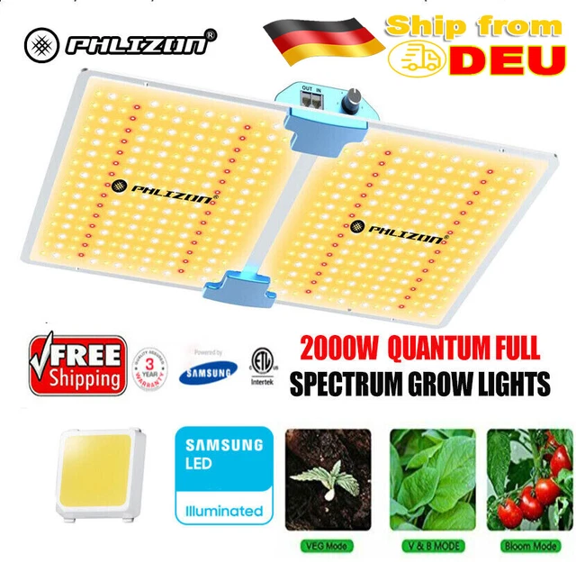 2000W LED Grow Light Full Spectrum w/.Samsung LM281B für 3X3FT Indoor Hydroponik