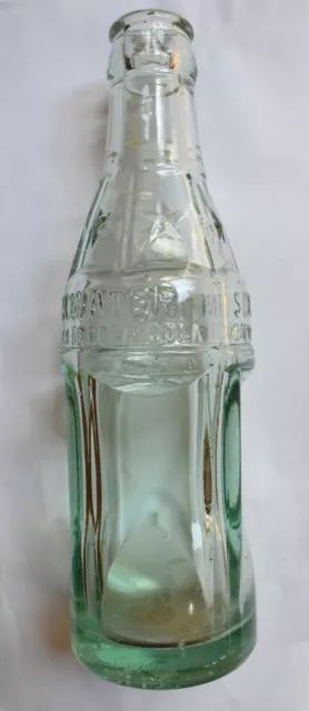 Coca Cola Bottle 1922-23 from WEST JEFFERSON, N.C. Agua Blue Straight Sided Star