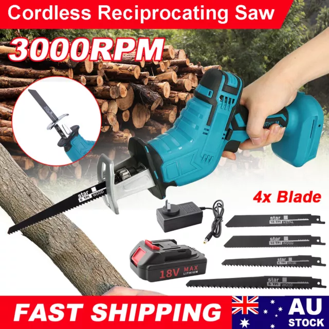 Electric Saw Reciprocating Cordless Variable Speed Metal Wood Cutting Tool 18V