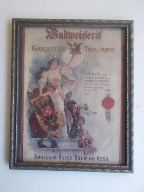 1903 Budweisers Great Triumph Asvertising Anheuser Busch Brewing Assn Framed