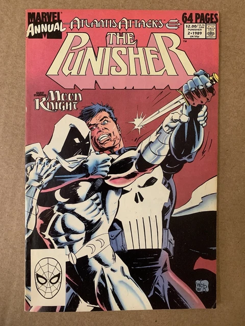 Punisher Annual #2 1989 Moon Knight Cover Atlantis Attacks