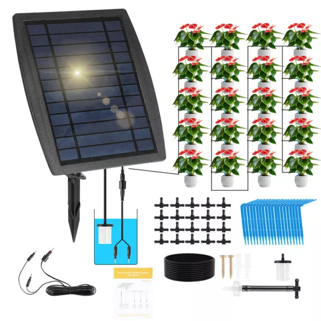 Solar Bewässerungssystem Automatisch Pflanzenbewässerung Doppelpumpe System Kit