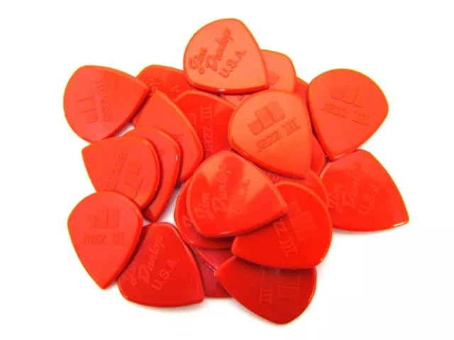 Dunlop Guitar Picks Jazz III Nylon Sharp Tip Red 24 Pack 47R3N