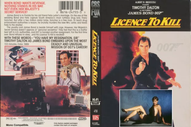 License to Kill CUSTOM Cover Like VHS W/ Empty DVD Case (No Discs) PLEASE READ