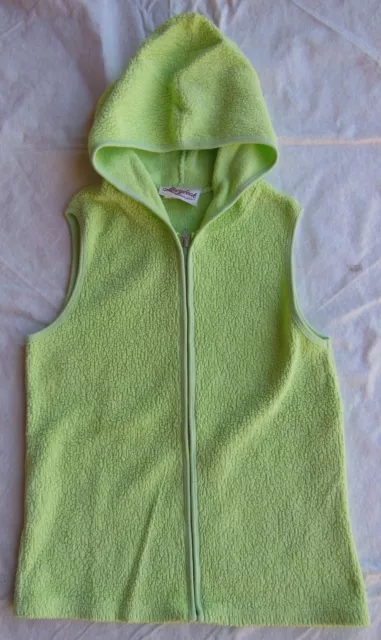 Storybook Heirlooms Hoodie Lime Green Sleeveless Zipper Front - Size Medium