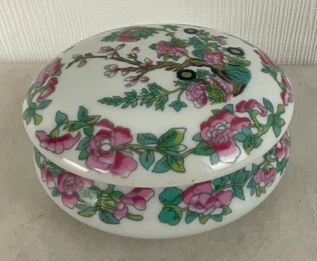 Pa1 2/ vintage belle boite a bijoux porcelaine chinoise signe - Décoration