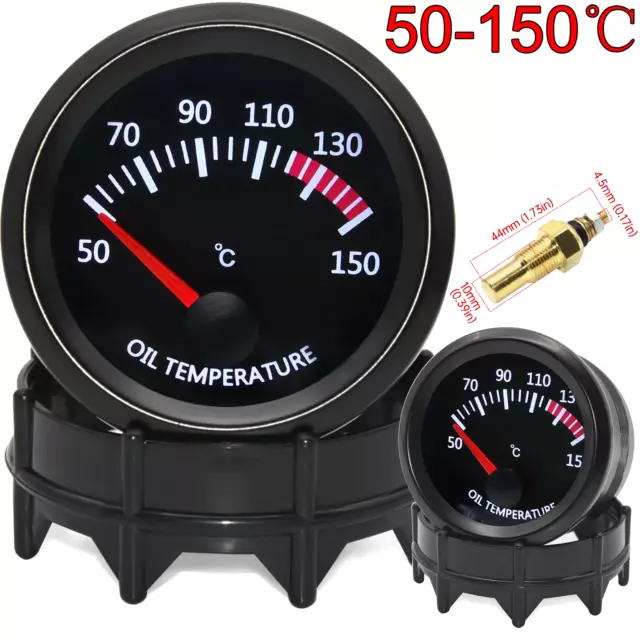 2" 52mm Universal Car Auto Oil Temperature Gauge Meter 50-150℃ With Sensor