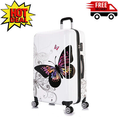 28" Spinner Luggage Trolley Suitcase Carry On Hardside Expandable Lightweight US