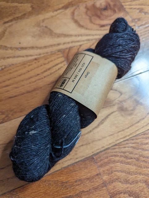 Madelinetosh TML tweed onyx 420yd sock 90/8/2; SW merino/viscose/nylon