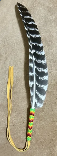 Native American Lakota Sioux Beaded Feather.