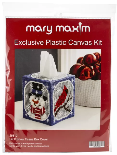 Mary Maxim Let It Snow Coasters and Holder Plastic Canvas Kit