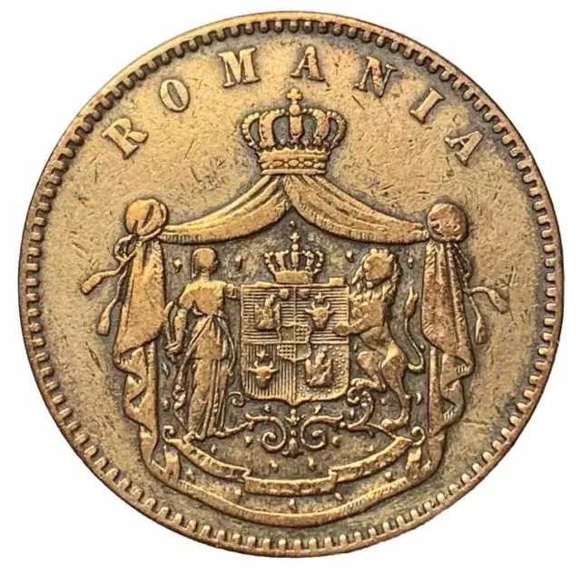 10 Bani 1867 Rumänien Königreich . Karl I . Kupfer