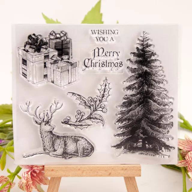 Christmas Tree Gift Silicone Clear Stamp Scrapbooking Embossing Card Album Craft
