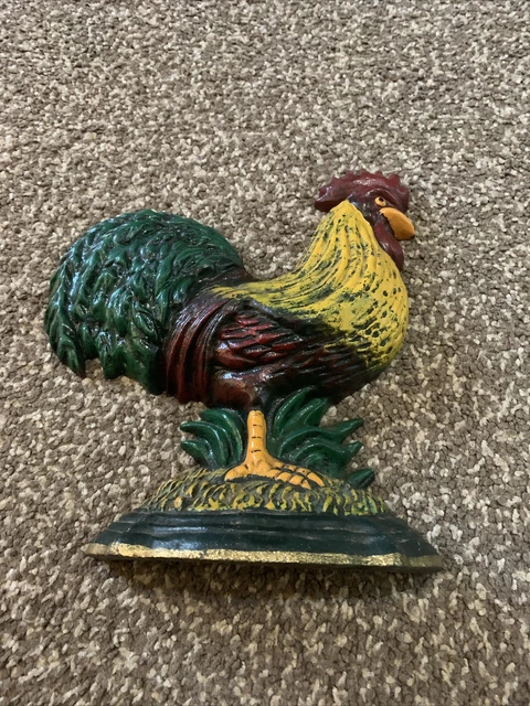 antico bellissimo ornamento gallo in ghisa ottimo condition