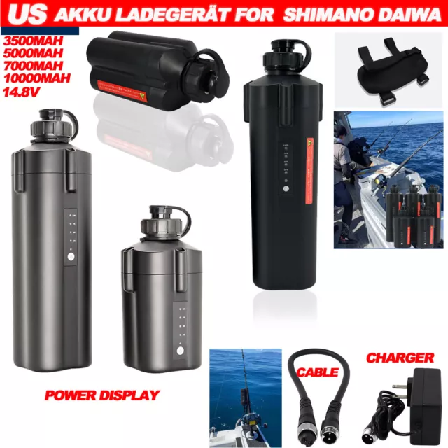 For Daiwa Tanacom shimano 10Ah Electric Fishing Reel Battery+Charger+Cable  600MJ