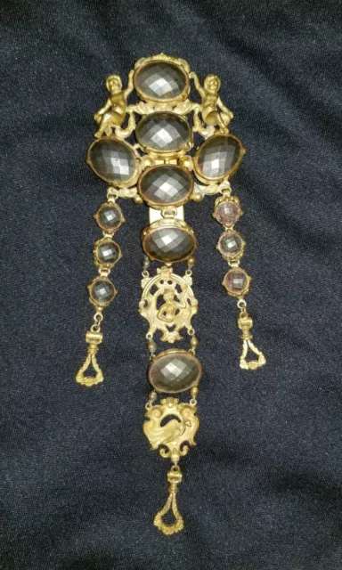 RARE Antique Victorian Chatelaine Repousse French or German Baroque Watch Fob