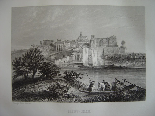 Beautiful engraving of MONT-SAINT-JEAN circa 1850