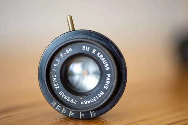Objectif Carl Zeiss Jena Apo-Tessar F/9 240mm - Avec Boîte Bois (occasion, Traces Nettoyage)