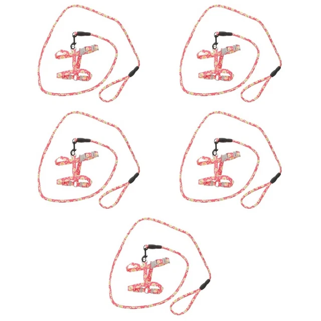 5 piezas Walking Use Pet Cat mazo de cables ajustable gato a prueba de escape lino en