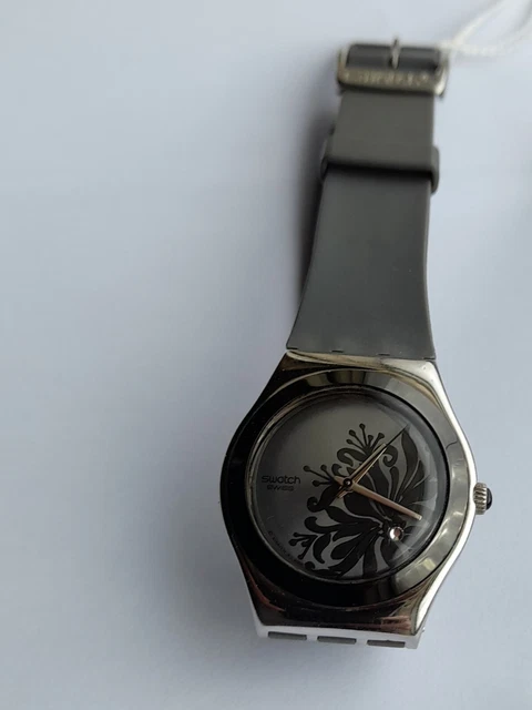 MONTRE DE POCHE à chaîne perles en acier inoxydable rare 1996 Swatch