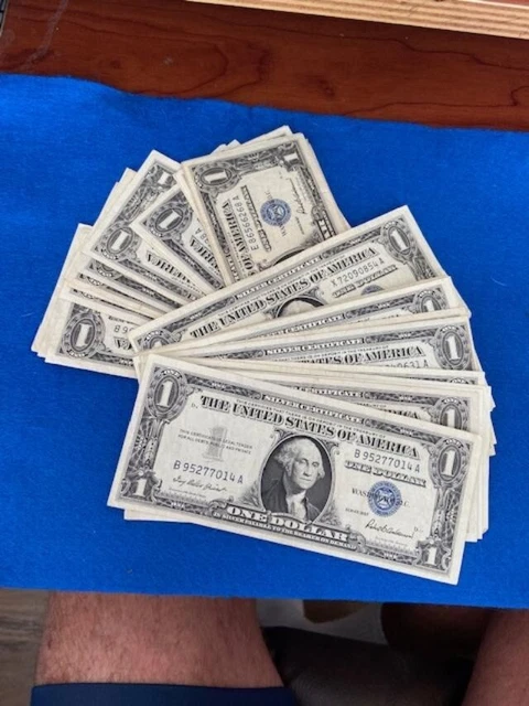 1957 One Dollar Note $1 Silver Certificate Blue Seal Bill US Currency