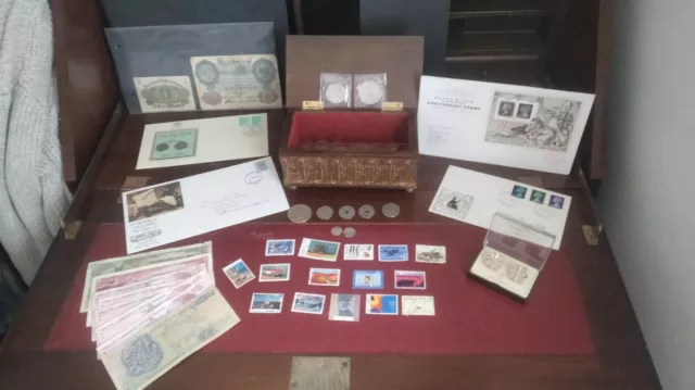 Old coins job lot, Mix old coins, Some Silver ,Old Notes, Stamps, Etc