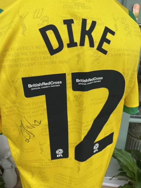 West Bromwich Albion Match Worn Football Shirt - FA Cup - Daryl Dike - Signed...