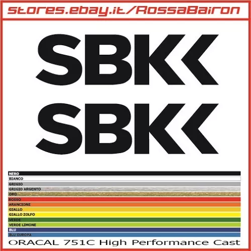 KIT 2 ADESIVI SBK LOGO SUPERBIKE mm.100x28 - STICKERS AUFKLEBER PEGATINAS DECALS