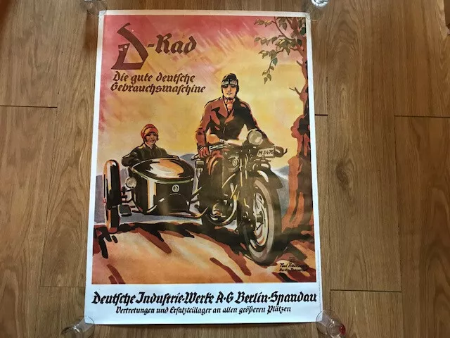 Uralt poster -  deutch motorrad / affiche ancienne moto