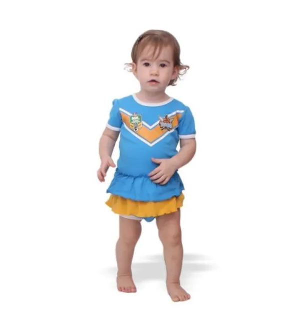 Gold Coast Titans Nrl Girls Footysuit Tutu Frill Skirt Baby Infant One-Piece