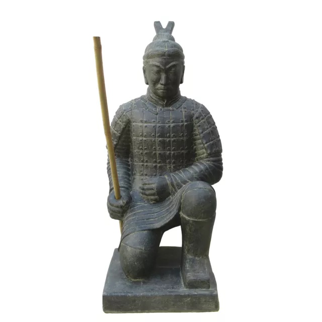 Chinesischer Krieger 100cm Steinfigur Terrakotta Armee Steinguss  frostfest