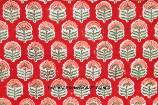 Indien Tissu Coton Floral Main Bloc Imprimé Couture Desseré Matériel Craft 22.9m