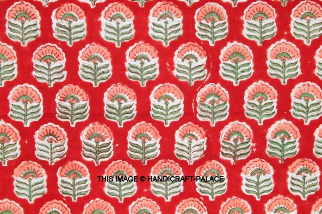 Indien Tissu Coton Floral Main Bloc Imprimé Couture Desseré Matériel Craft 22.9m