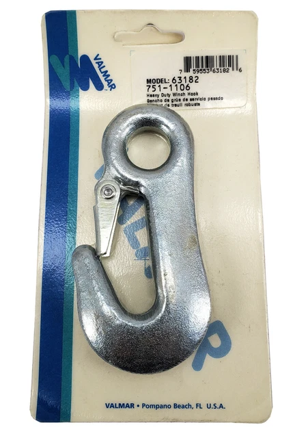 Valmar Zinc Plated Heavy Duty Forged Steel 6,000 lbs Boat Trailer Winch Hook