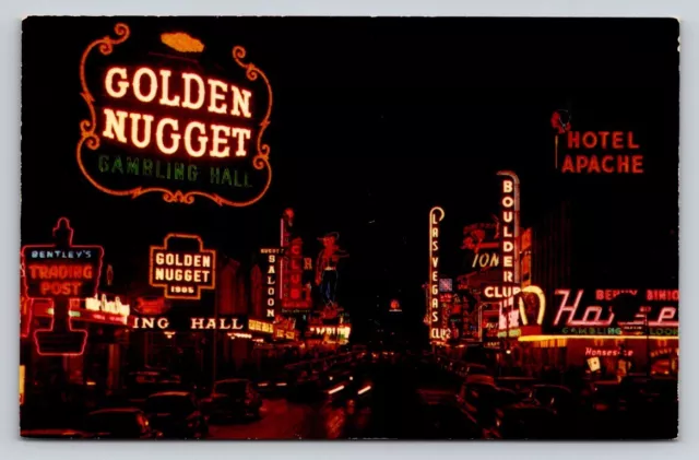 Fremont Street At Night Glitter Gulch Neon Signs Casinos Las Vegas Nevada P178A