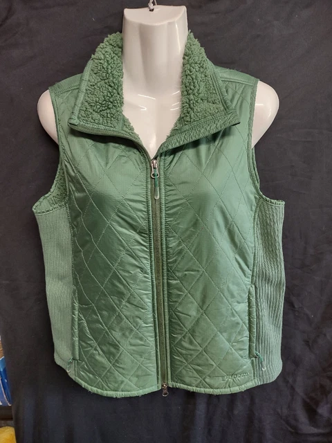 L L Bean Misses Petite Green Insulated Vest
