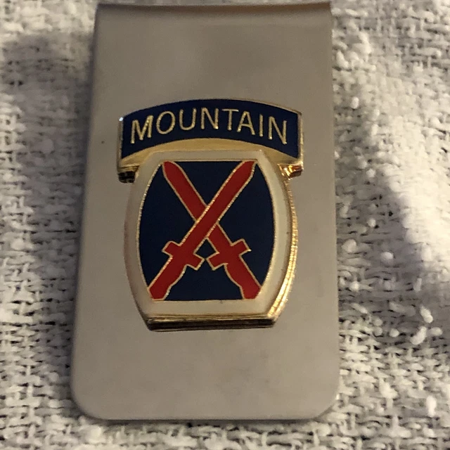 US Army 10th Mountain Division Silver Money Clip New