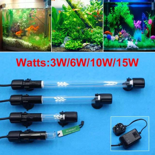 Waterproof Aquarium Fish Tank Submersible Light UV Sterilizer Lamp For Water