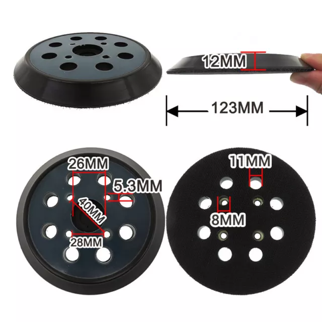 Almohadilla de disco de respaldo de lijado negro de 5" 125 mm bucle lijadora gancho para Makita 2