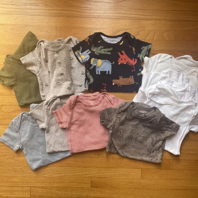 Carters Bodysuits Boy 18 month Infant Baby Toddler one pieces Short Sleeve Sloth