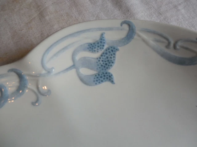 GRAND PLAT ART NOUVEAU SARREGUEMINES décor TIRCIS vers 1900 2