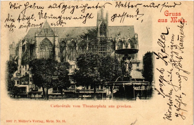 CPA AK Greeting from METZ - Cathedral seen from the theater square (455076)